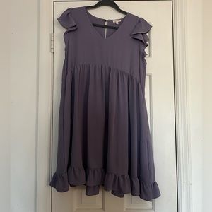 Jodifl Ruffle Cap Sleeve and Trim Dress in light purple